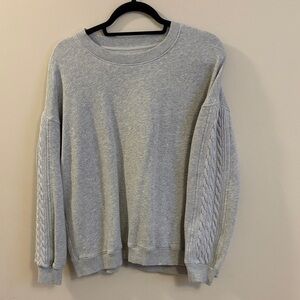 Aerie Sweatshirt with Cable Knit Sweater Details